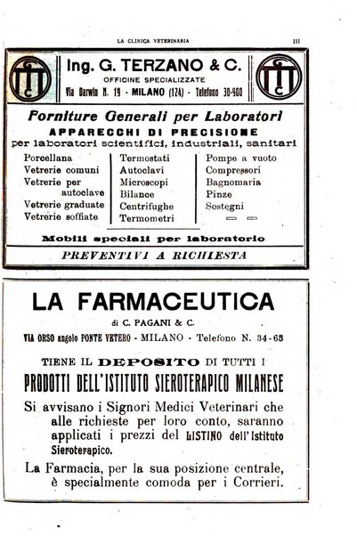 La clinica veterinaria rivista di medicina e chirurgia pratica degli animali domestici