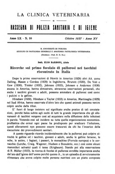 La clinica veterinaria rivista di medicina e chirurgia pratica degli animali domestici