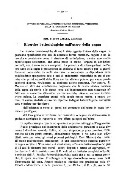 La clinica veterinaria rivista di medicina e chirurgia pratica degli animali domestici