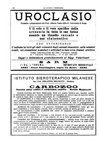 La clinica veterinaria rivista di medicina e chirurgia pratica degli animali domestici