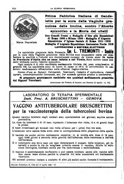 La clinica veterinaria rivista di medicina e chirurgia pratica degli animali domestici