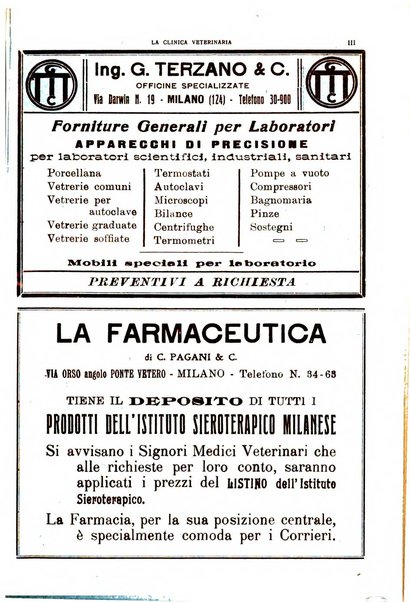 La clinica veterinaria rivista di medicina e chirurgia pratica degli animali domestici