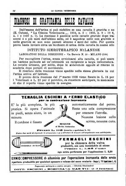 La clinica veterinaria rivista di medicina e chirurgia pratica degli animali domestici