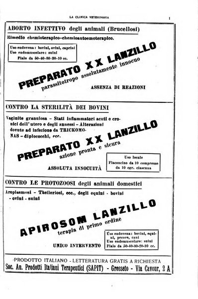 La clinica veterinaria rivista di medicina e chirurgia pratica degli animali domestici