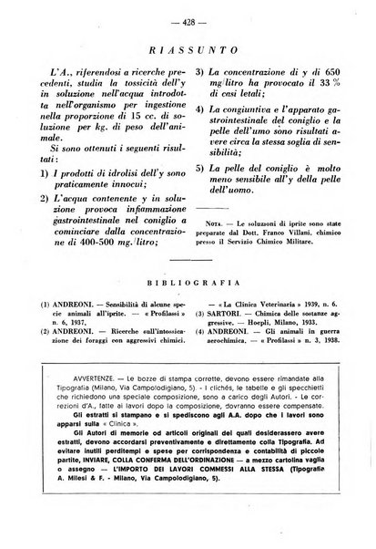 La clinica veterinaria rivista di medicina e chirurgia pratica degli animali domestici