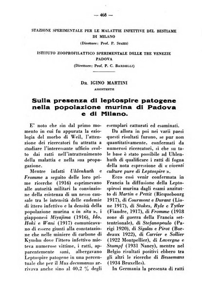 La clinica veterinaria rivista di medicina e chirurgia pratica degli animali domestici