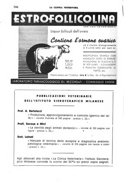 La clinica veterinaria rivista di medicina e chirurgia pratica degli animali domestici