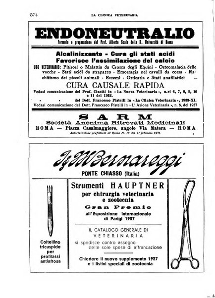 La clinica veterinaria rivista di medicina e chirurgia pratica degli animali domestici