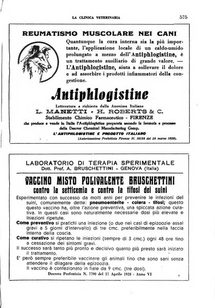 La clinica veterinaria rivista di medicina e chirurgia pratica degli animali domestici