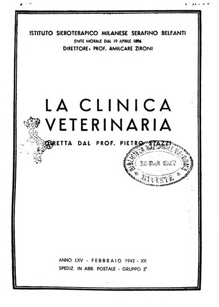 La clinica veterinaria rivista di medicina e chirurgia pratica degli animali domestici