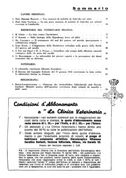 La clinica veterinaria rivista di medicina e chirurgia pratica degli animali domestici