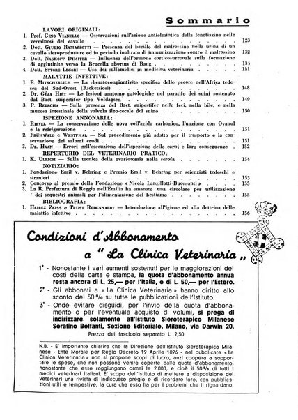 La clinica veterinaria rivista di medicina e chirurgia pratica degli animali domestici