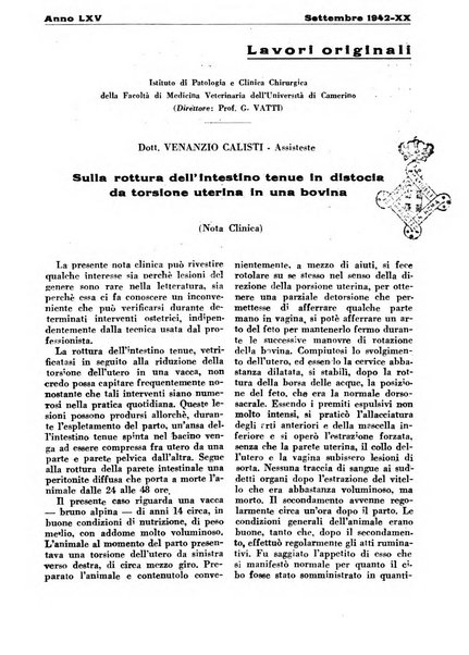 La clinica veterinaria rivista di medicina e chirurgia pratica degli animali domestici