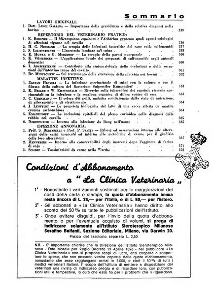 La clinica veterinaria rivista di medicina e chirurgia pratica degli animali domestici