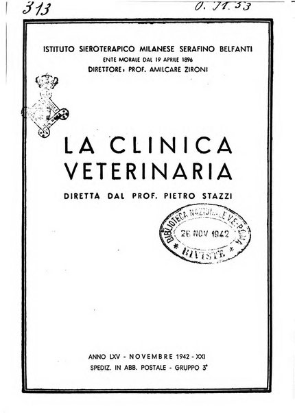 La clinica veterinaria rivista di medicina e chirurgia pratica degli animali domestici