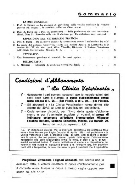 La clinica veterinaria rivista di medicina e chirurgia pratica degli animali domestici