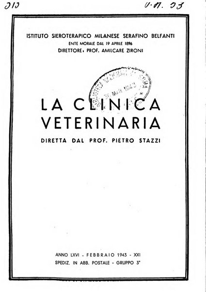 La clinica veterinaria rivista di medicina e chirurgia pratica degli animali domestici