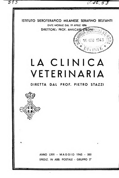 La clinica veterinaria rivista di medicina e chirurgia pratica degli animali domestici