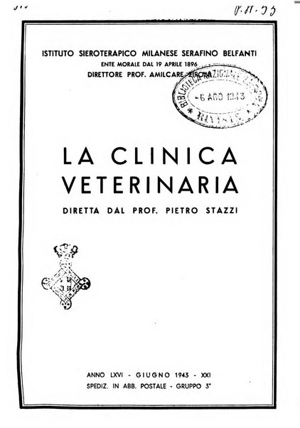 La clinica veterinaria rivista di medicina e chirurgia pratica degli animali domestici