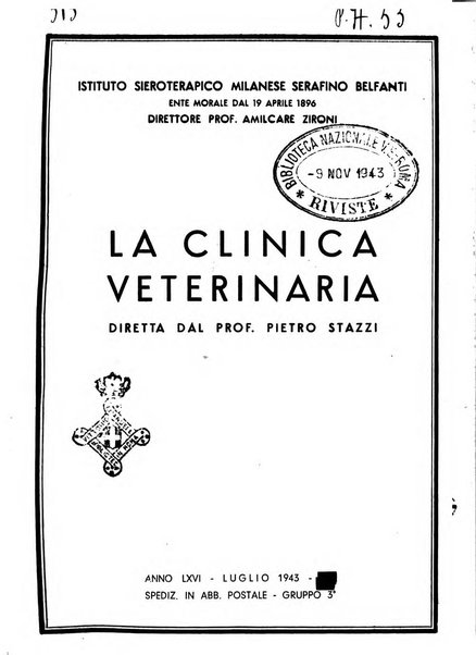 La clinica veterinaria rivista di medicina e chirurgia pratica degli animali domestici