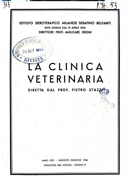 La clinica veterinaria rivista di medicina e chirurgia pratica degli animali domestici