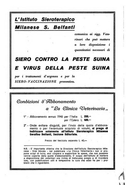 La clinica veterinaria rivista di medicina e chirurgia pratica degli animali domestici