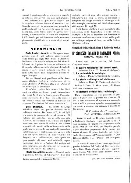 La radiologia medica rivista mensile