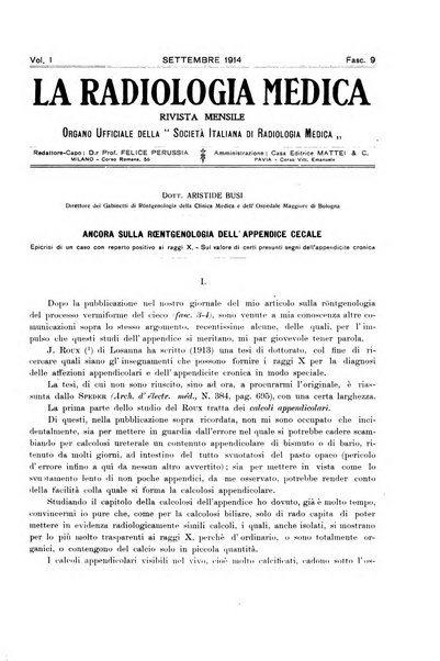 La radiologia medica rivista mensile