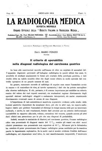 La radiologia medica rivista mensile