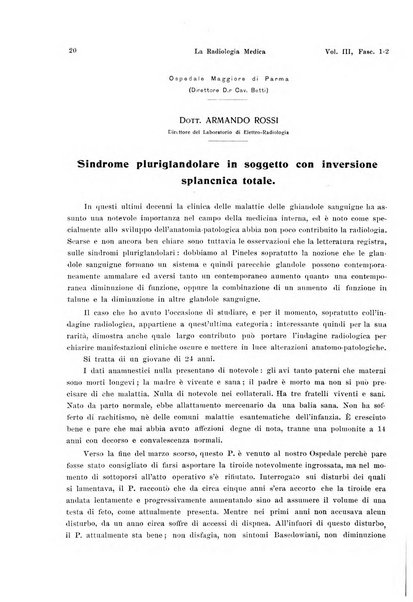 La radiologia medica rivista mensile