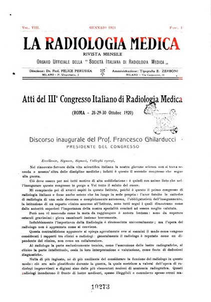 La radiologia medica rivista mensile