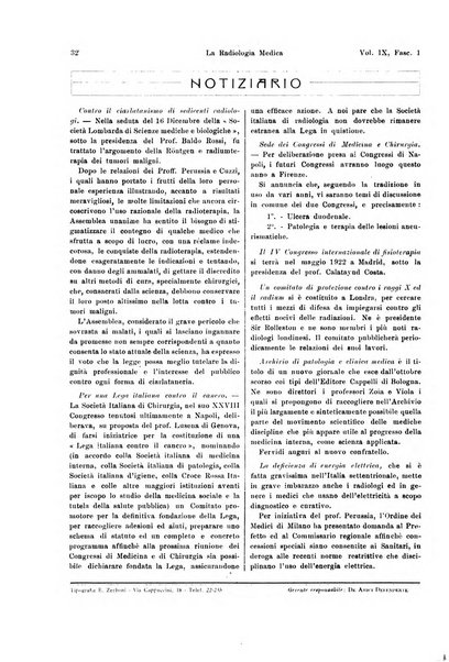 La radiologia medica rivista mensile