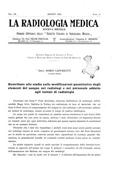 La radiologia medica rivista mensile