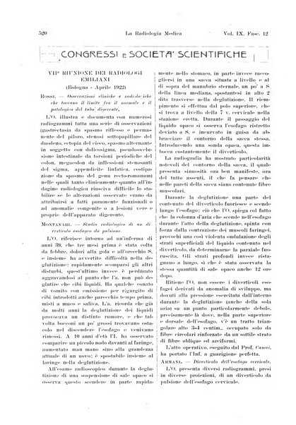 La radiologia medica rivista mensile