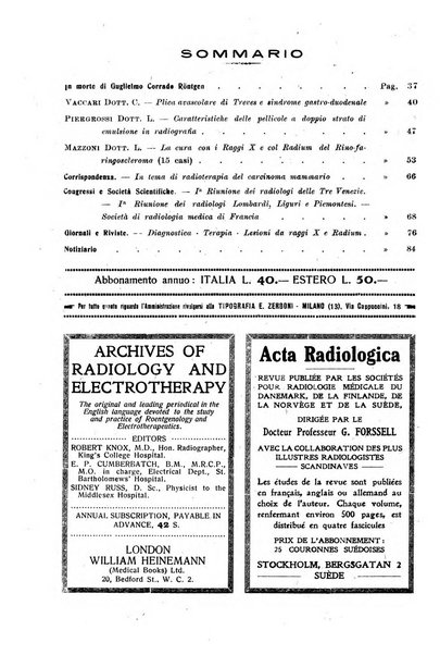 La radiologia medica rivista mensile