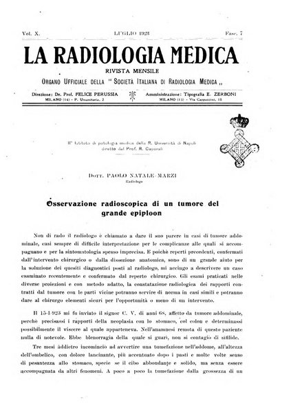 La radiologia medica rivista mensile