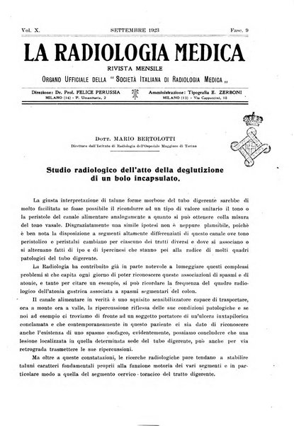 La radiologia medica rivista mensile