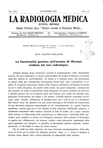 La radiologia medica rivista mensile