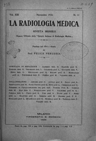 La radiologia medica rivista mensile