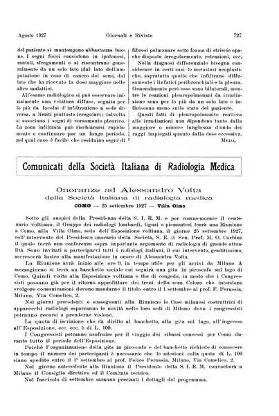 La radiologia medica rivista mensile