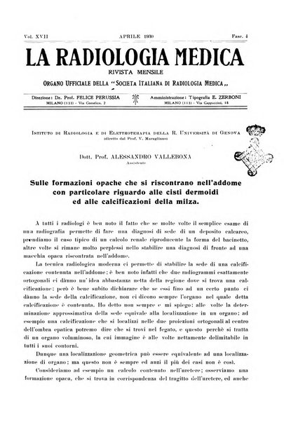 La radiologia medica rivista mensile