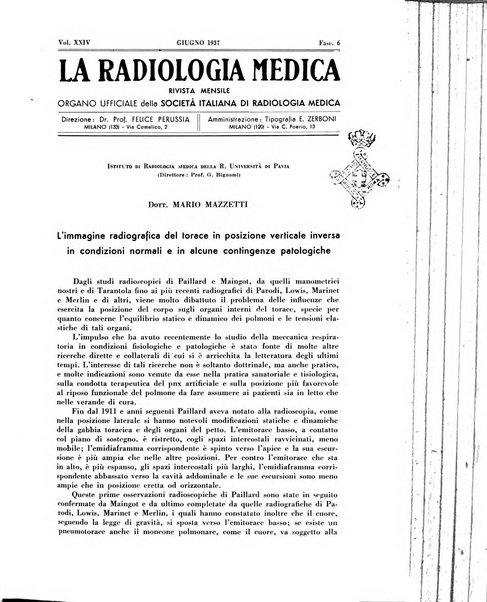 La radiologia medica rivista mensile