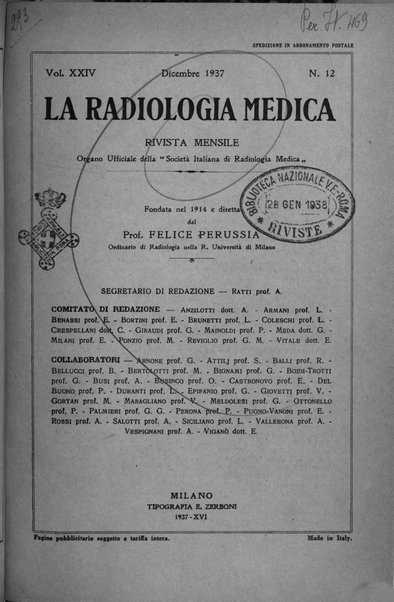 La radiologia medica rivista mensile