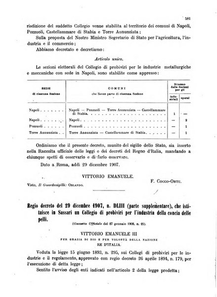 Bollettino ufficiale del Ministero d'agricoltura, industria e commercio
