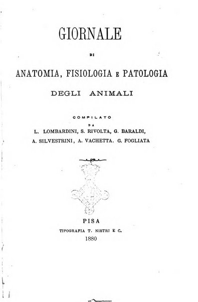 Giornale di anatomia, fisiologia e patologia degli animali
