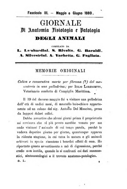 Giornale di anatomia, fisiologia e patologia degli animali