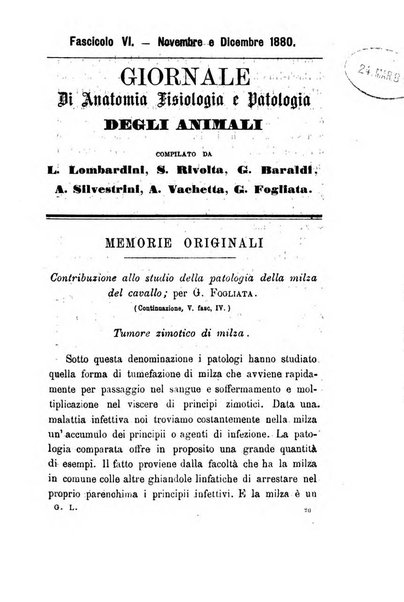 Giornale di anatomia, fisiologia e patologia degli animali