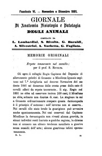 Giornale di anatomia, fisiologia e patologia degli animali