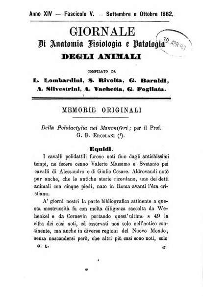 Giornale di anatomia, fisiologia e patologia degli animali