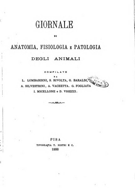 Giornale di anatomia, fisiologia e patologia degli animali